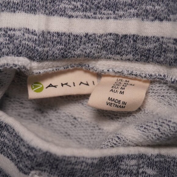 Dakini Womens Bluish Grey White Stripe Drawstring Summer Skirt Size Medium - Picture 6 of 6